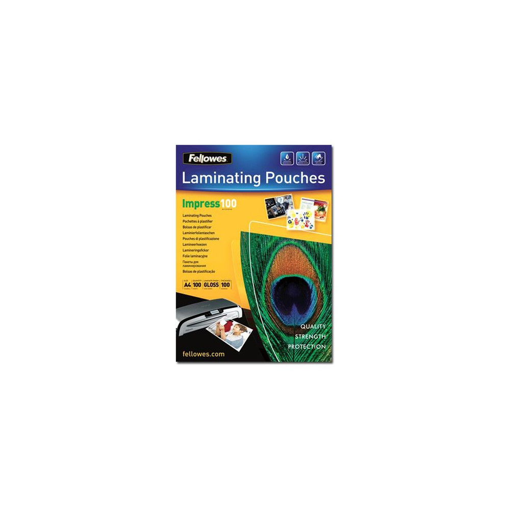 Produktbild för Fellowes Laminating Pouches - 100-pack - 216 x 303 mm - lamineringsfickor