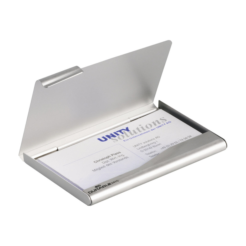Produktbild för DURABLE visitkortshållare - 20 kort - aluminium - silver