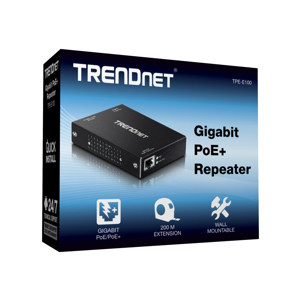 Produktbild för TRENDnet TPE-E100 - repeater - 10Mb LAN, 100Mb LAN, 1GbE