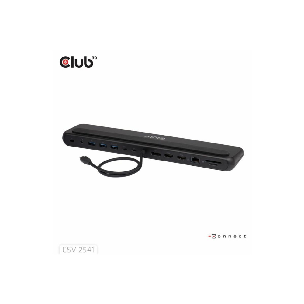 Produktbild för Club 3D - dockningsstation - USB-C - 2 x HDMI, DP - 1GbE