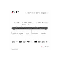 Produktbild för Club 3D - dockningsstation - USB-C - 2 x HDMI, DP - 1GbE