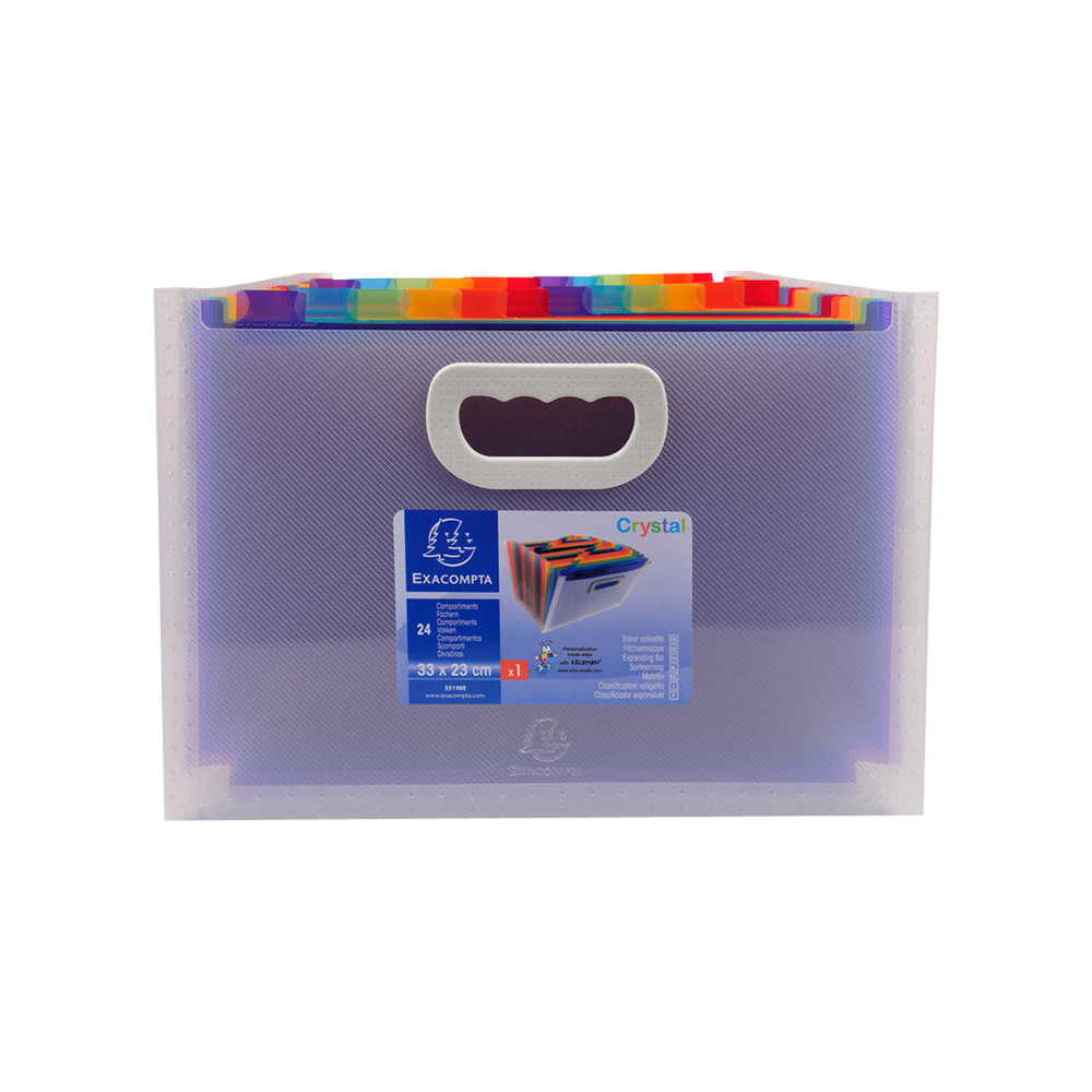 Produktbild för Exacompta Crystal - expanderar fil - för 330 x 235 mm - tabbad - kristall