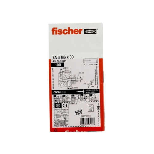 Fischer Fischer 48264, Väggplugg, Betong, M6, ETA-07/0135, ETA-07/01...