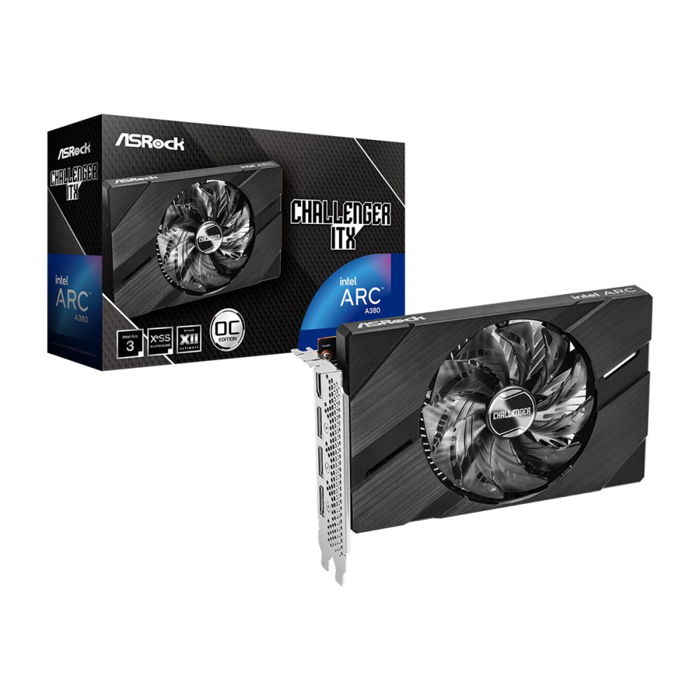 Produktbild för ASRock Challenger ITX Intel Arc A380 - OC Edition - grafikkort - Arc A380 - 6 GB