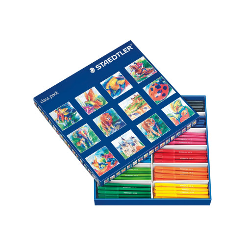 STAEDTLER STAEDTLER Noris Club 325 - fiberspetspenna - svart, röd, blå, grön, ljusblå, gul, orange, violett, magenta, grå, pilgrön, van dyke-brun (paket om 144)