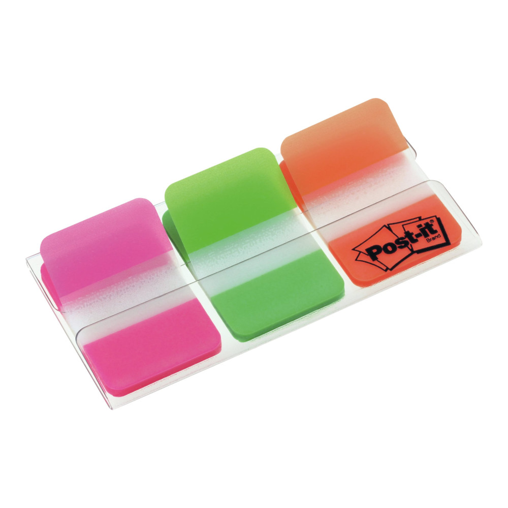 Produktbild för Post-it Index 686-PGO - flikar med dispenser - 25.4 x 38.1 mm - 66 ark (3 x 22)