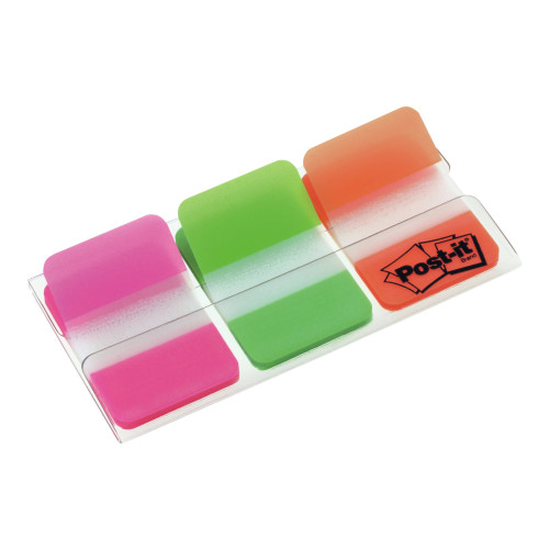 3M Post-it Index 686-PGO - flikar med dispenser - 25.4 x 38.1 mm - 66 ark (3 x 22)
