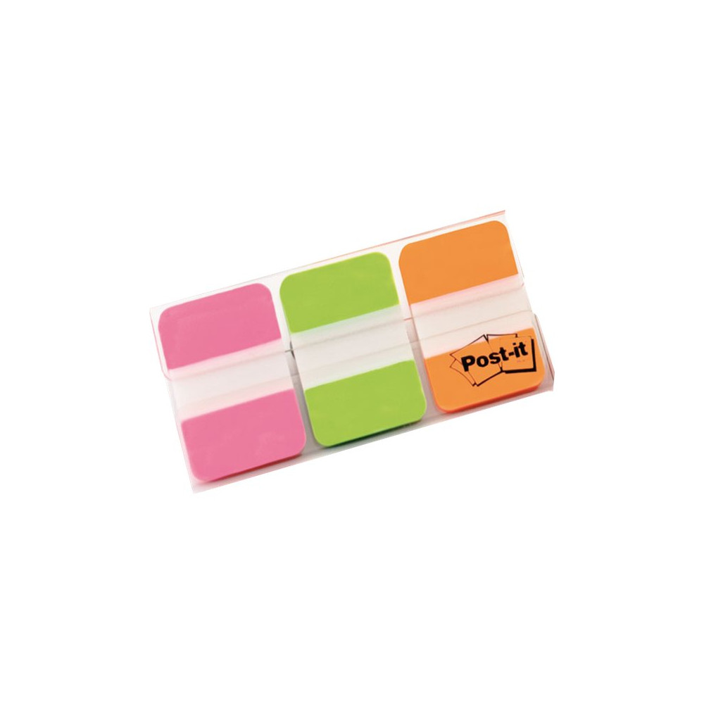 Produktbild för Post-it Index 686-PGO - flikar med dispenser - 25.4 x 38.1 mm - 66 ark (3 x 22)