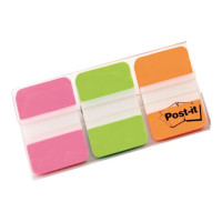 Produktbild för Post-it Index 686-PGO - flikar med dispenser - 25.4 x 38.1 mm - 66 ark (3 x 22)