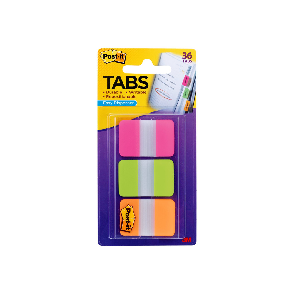 Produktbild för Post-it Index 686-PGO - flikar med dispenser - 25.4 x 38.1 mm - 66 ark (3 x 22)