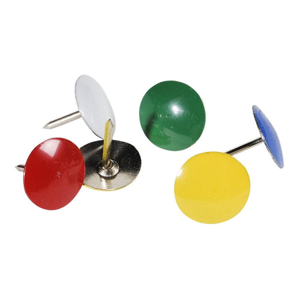 Produktbild för Exacompta - häftstift - 9 mm huvuddiameter, 9 mm nål - blandade färger - paket med 1000
