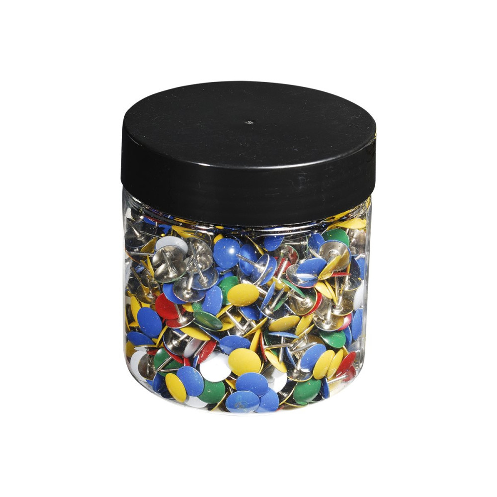 Produktbild för Exacompta - häftstift - 9 mm huvuddiameter, 9 mm nål - blandade färger - paket med 1000