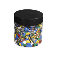 Produktbild för Exacompta - häftstift - 9 mm huvuddiameter, 9 mm nål - blandade färger - paket med 1000