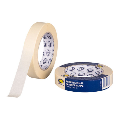 HPX HPX Professional maskeringstejp - 25 mm x 50 m - gräddvit (paket om 36)