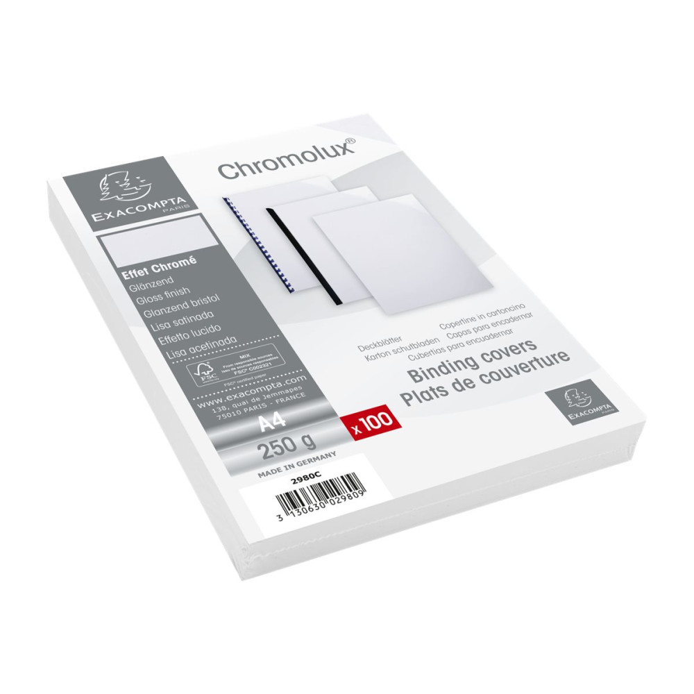 Produktbild för Exacompta Chromolux - blank - 100 stk - 250 g/m² - bindningsskydd