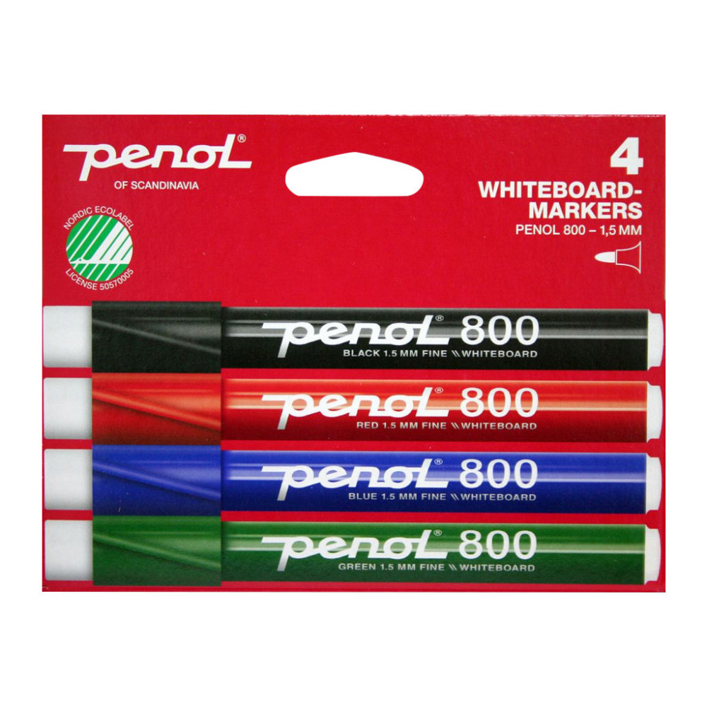 Produktbild för Penol 800 - markering - svart, röd, blå, grön (paket om 4)