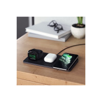 Produktbild för Satechi Trio Wireless Charging Pad trådlös laddningsmatta/nätadapter - + växelströmsadapter - 24 Watt