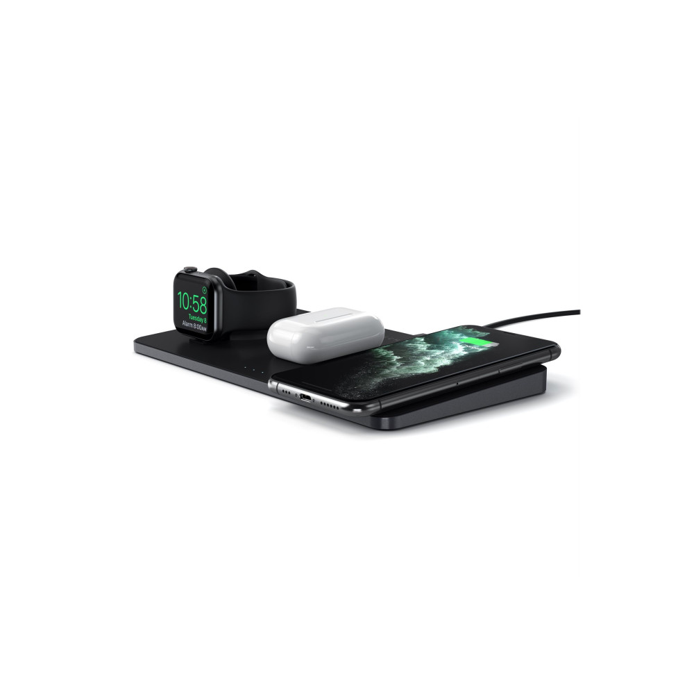 Produktbild för Satechi Trio Wireless Charging Pad trådlös laddningsmatta/nätadapter - + växelströmsadapter - 24 Watt
