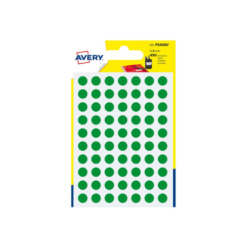 AVERY Avery - självhäftande färgkodad etikett - grön (paket om 490)