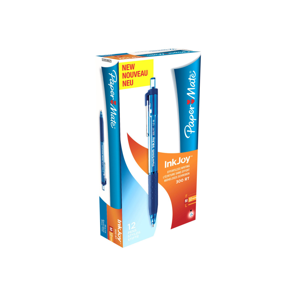 Produktbild för Paper Mate InkJoy 300 RT - kulspetspenna - blå (paket om 12)