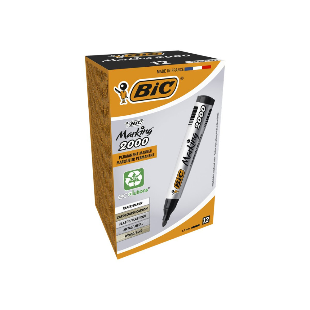 Produktbild för BIC Marking 2000 - markering - svart (paket om 12)
