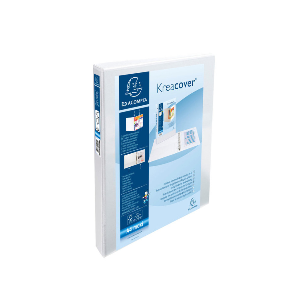 Produktbild för Exacompta - presentationsringpärm - för A4 Maxi, 242 x 297 mm - vit