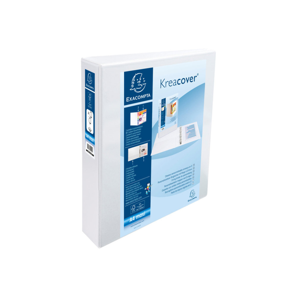 Produktbild för Exacompta - presentationsringpärm - för A4 Maxi, 242 x 297 mm - vit