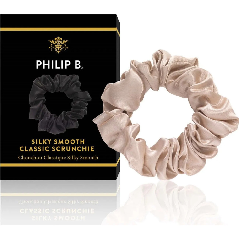 Produktbild för Philip B - Klassisk champagne-scrunchie