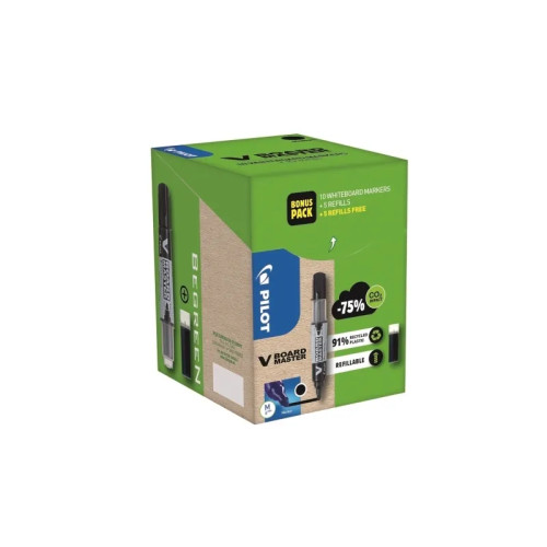 Pilot Pen Whiteboardmarker Pilot BeGreen påfyllningsbar rund svart 10...