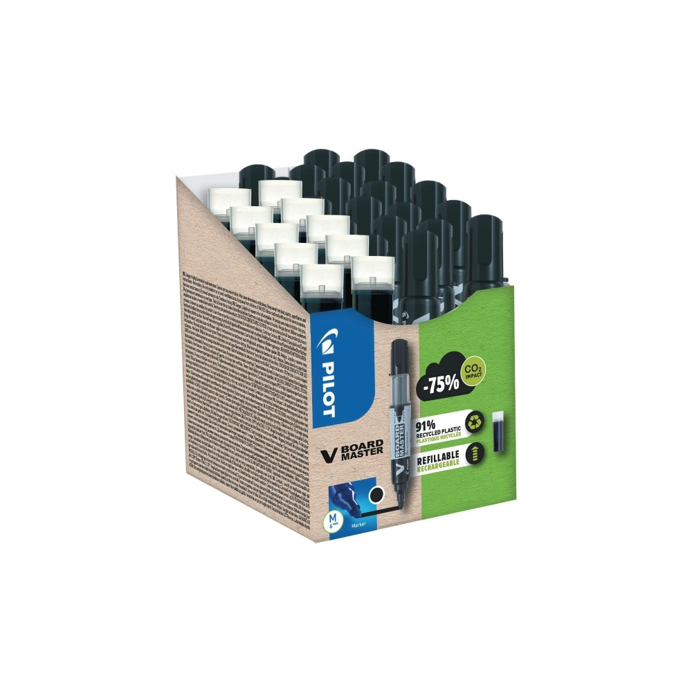 Produktbild för Whiteboardmarker Pilot BeGreen påfyllningsbar rund svart 10...
