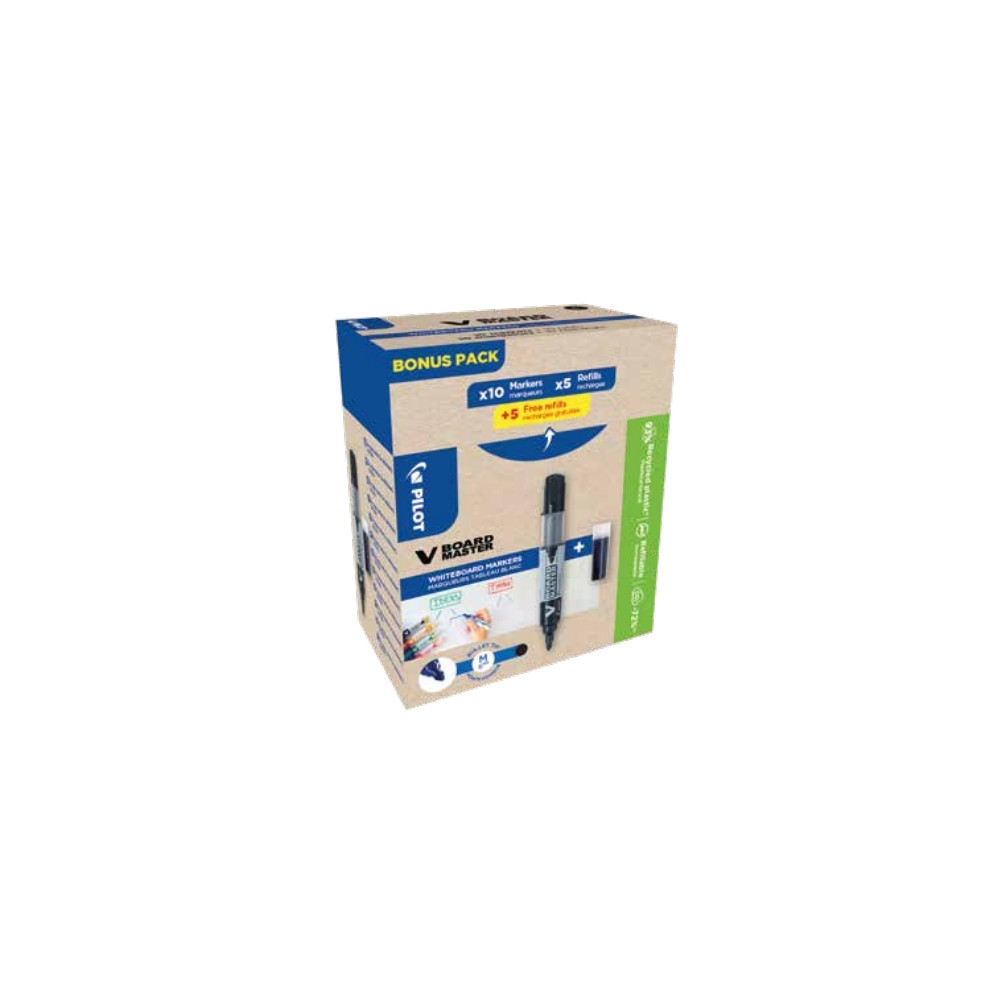 Produktbild för Whiteboardmarker Pilot BeGreen påfyllningsbar rund svart 10...