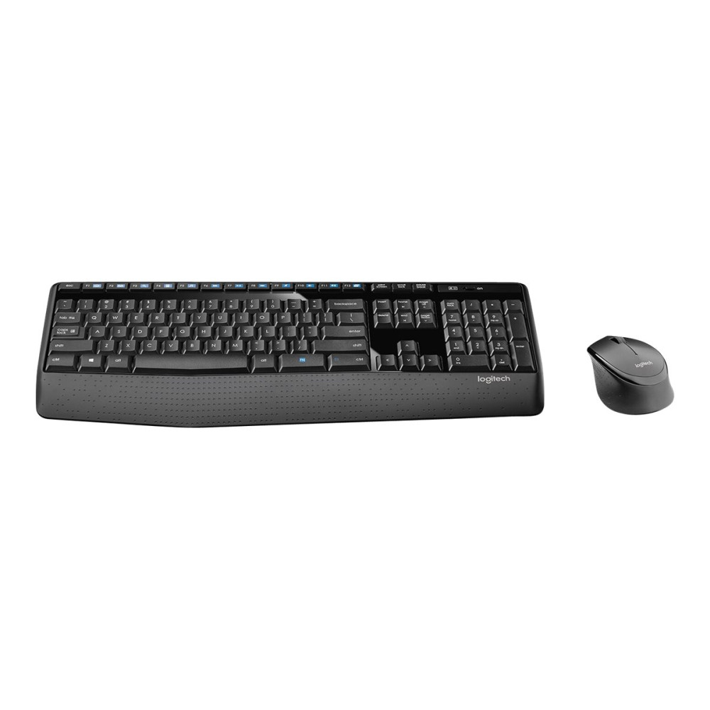 Produktbild för Logitech Wireless Combo MK345 - sats med tangentbord och mus - USA, internationellt - svart, blå Inmatningsenhet