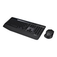 Produktbild för Logitech Wireless Combo MK345 - sats med tangentbord och mus - USA, internationellt - svart, blå Inmatningsenhet