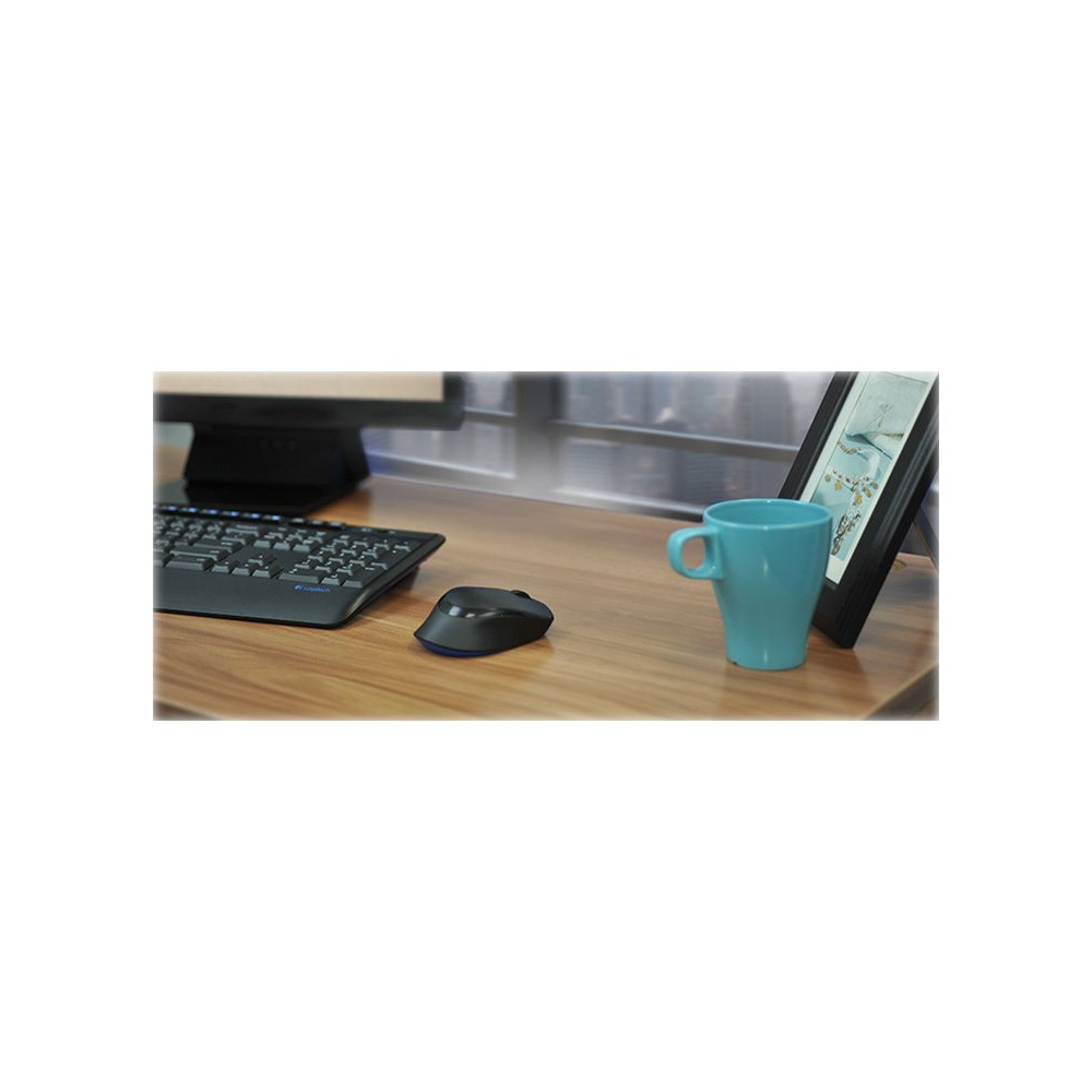 Produktbild för Logitech Wireless Combo MK345 - sats med tangentbord och mus - USA, internationellt - svart, blå Inmatningsenhet