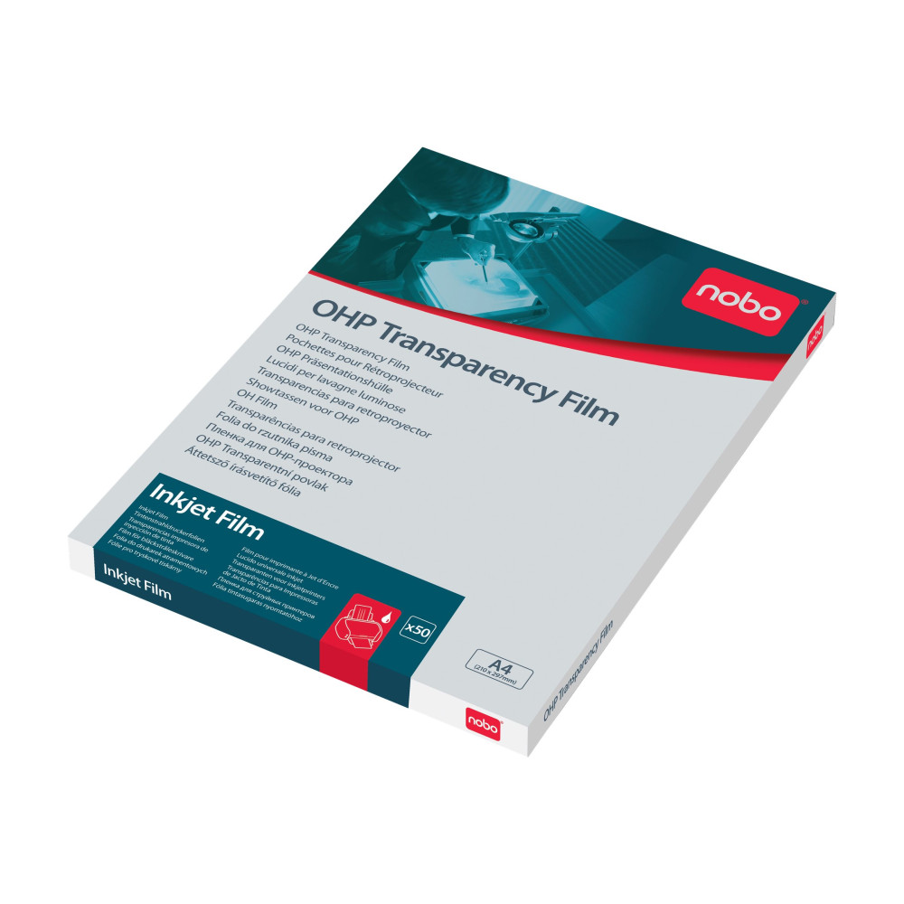 Produktbild för Nobo Inkjet Side Stripe OHP Film - OH-film - 50 ark - A4