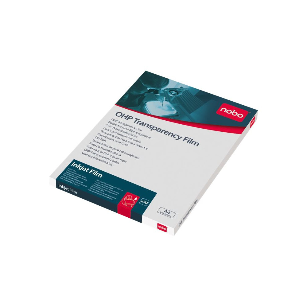 Produktbild för Nobo Inkjet Side Stripe OHP Film - OH-film - 50 ark - A4