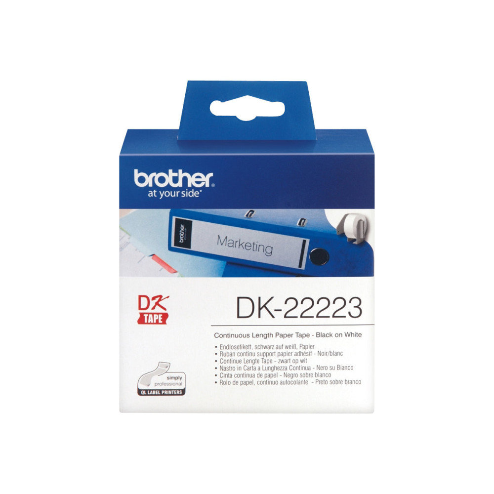 Produktbild för Brother DK-22223 - löpande etiketter - 1 rulle (rullar) - Rulle (5 cm x 30,5 m)