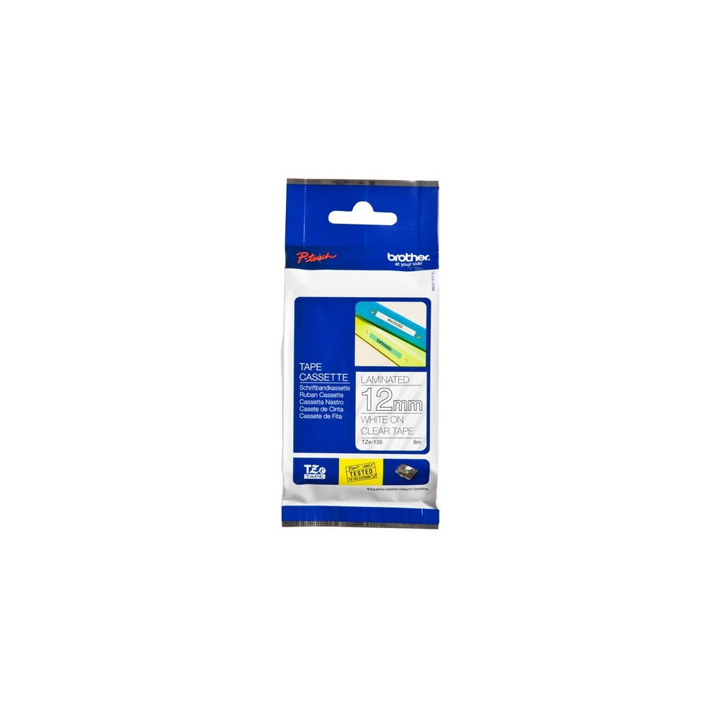 Produktbild för Brother TZe-135 - bandlaminat - 1 kassett(er) - Rulle (1,2 cm x 8 m)