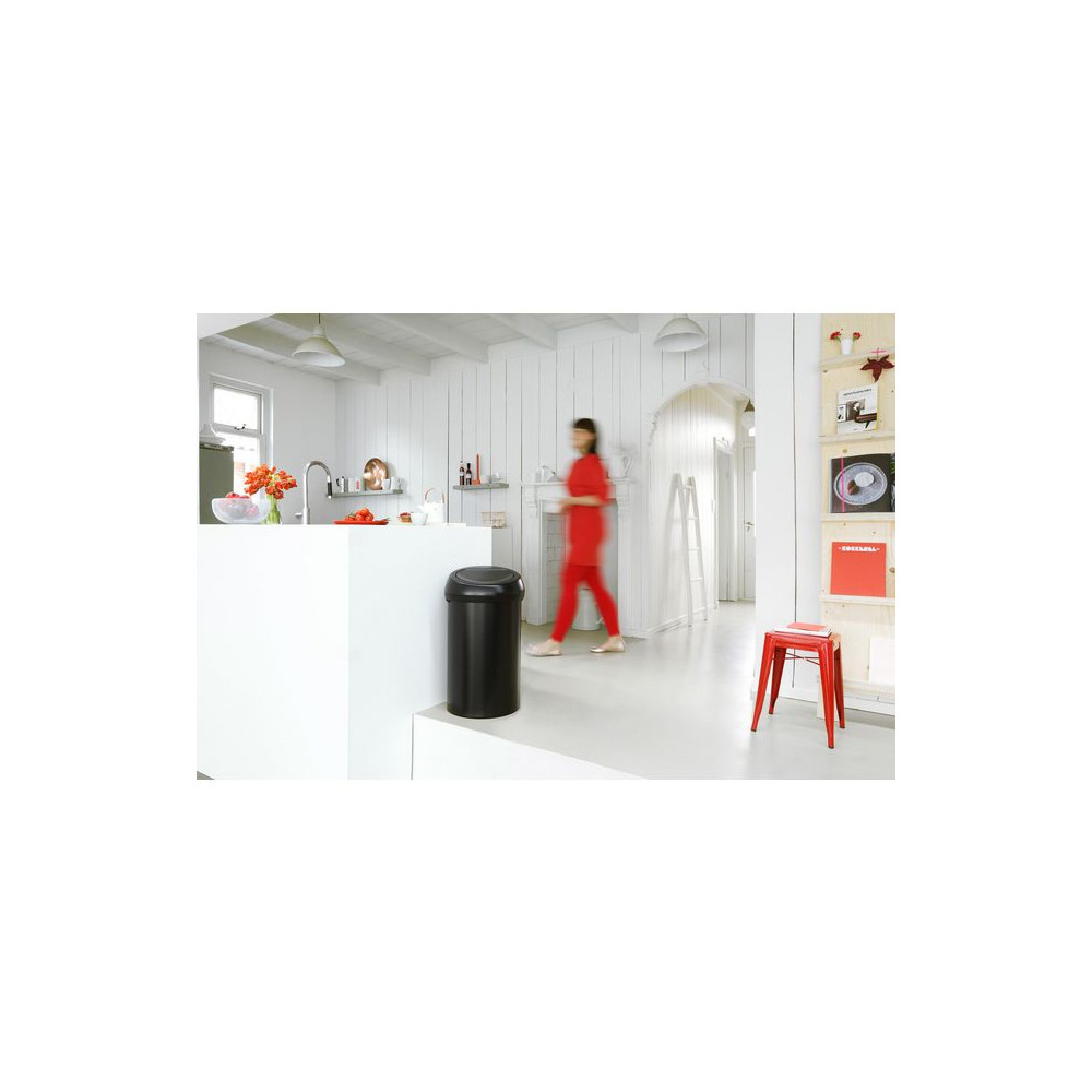 Produktbild för Papperskorg BRABANTIA Touch 60L svart