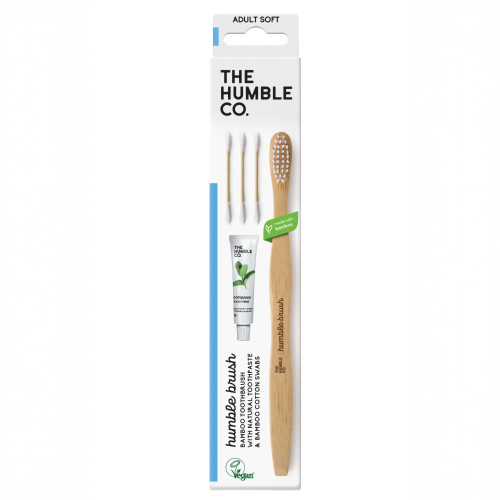 The humble co. Humble Brush Vit Soft med Tandkräm och Bomullstops