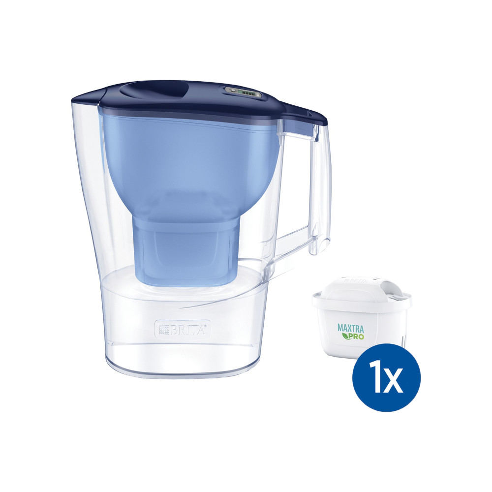 Produktbild för BRITA Aluna - vattenfilterkanna - blå - Storlek 11 x 26.5 cm - Höjd 27.5 cm - 2.4 L