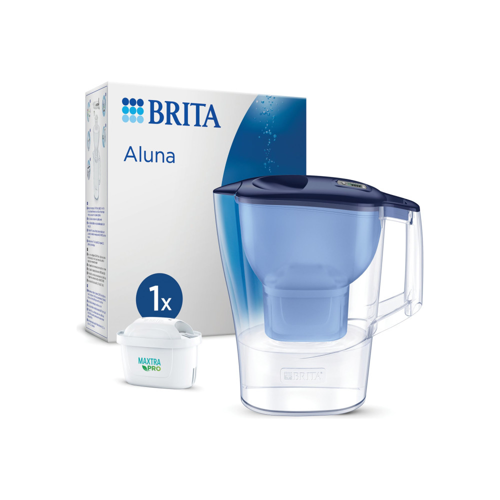 Produktbild för BRITA Aluna - vattenfilterkanna - blå - Storlek 11 x 26.5 cm - Höjd 27.5 cm - 2.4 L
