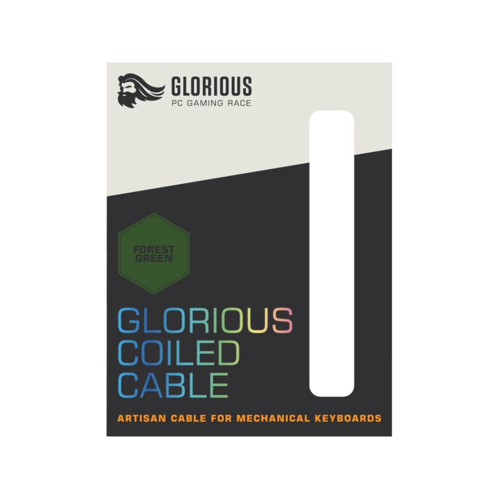 Produktbild för Glorious PC Gaming Race Coiled, Grön, 1,37 m, Glorious PC Ga...