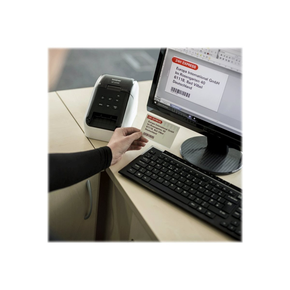 Produktbild för Brother QL-810Wc - etikettskrivare - dubbelfärgad (monokrom) - direkt termisk