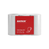 Produktbild för Katrin Classic Toilet 400 - toalettpapper - 400 ark - rulle - 48 m - vit (paket om 6)