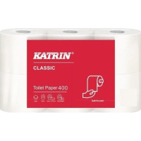 Produktbild för Katrin Classic Toilet 400 - toalettpapper - 400 ark - rulle - 48 m - vit (paket om 6)