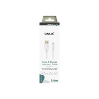 Produktbild för Sinox SXI02503MFI, 3 m, Lightning, USB A, Hankontakt, Hankon...