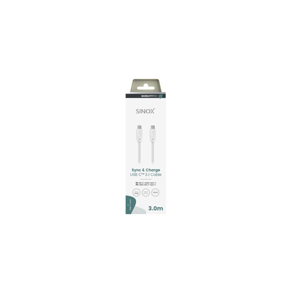 Produktbild för Sinox SXI06463, 3 m, USB C, USB C, USB 3.2 Gen 2 (3.1 Gen 2)...