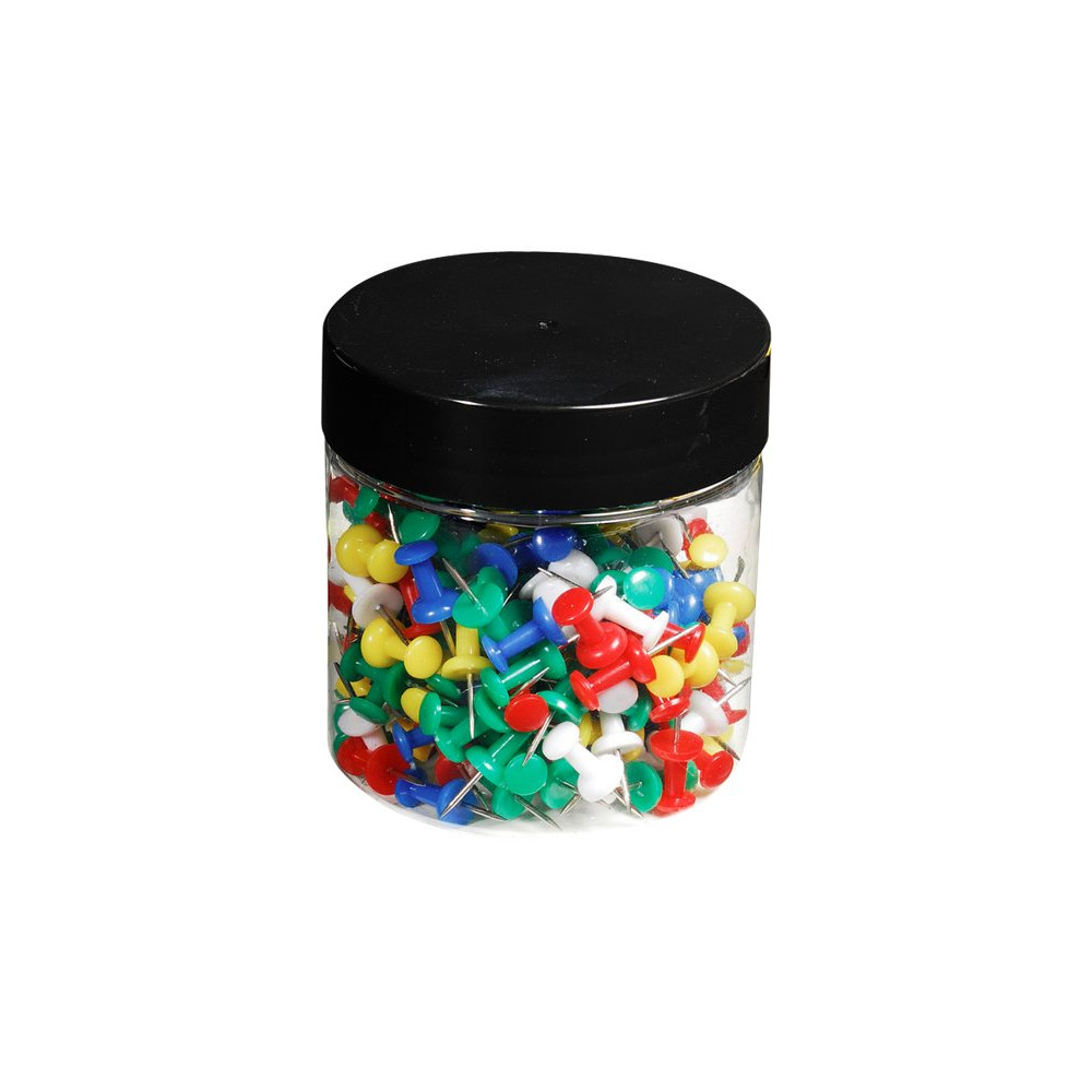 Produktbild för Exacompta - tryckstift - 10 mm huvuddiameter, 7 mm nål - blandade färger - paket med 200