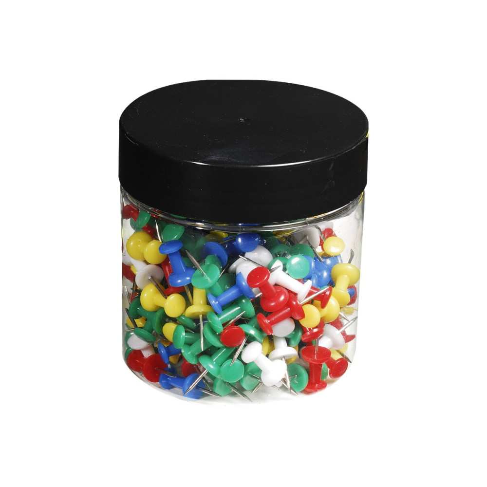 Produktbild för Exacompta - tryckstift - 10 mm huvuddiameter, 7 mm nål - blandade färger - paket med 200